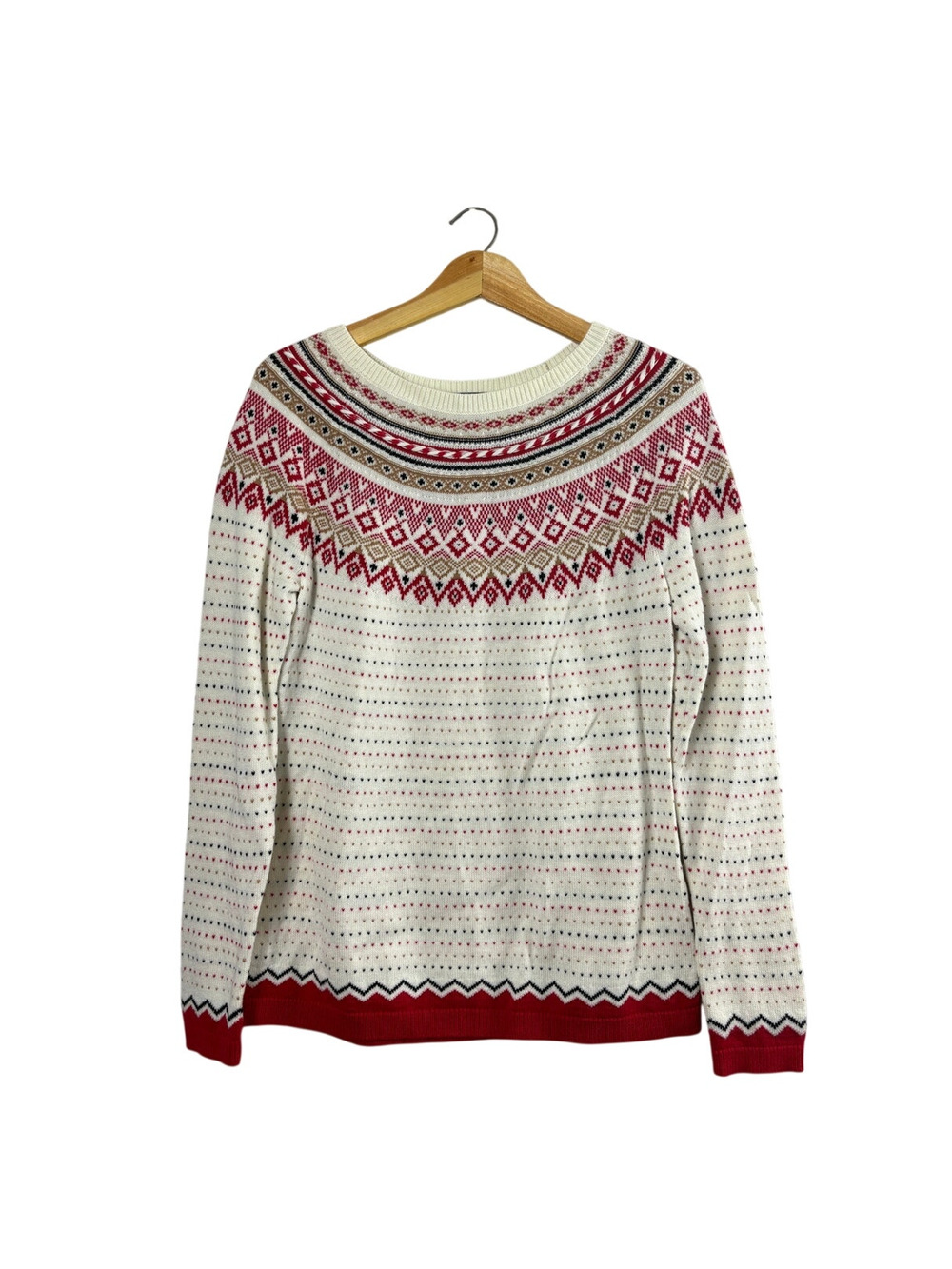 Women's Cream Talbots Fair Isle Sweater M